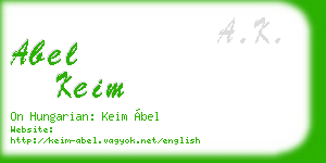 abel keim business card
